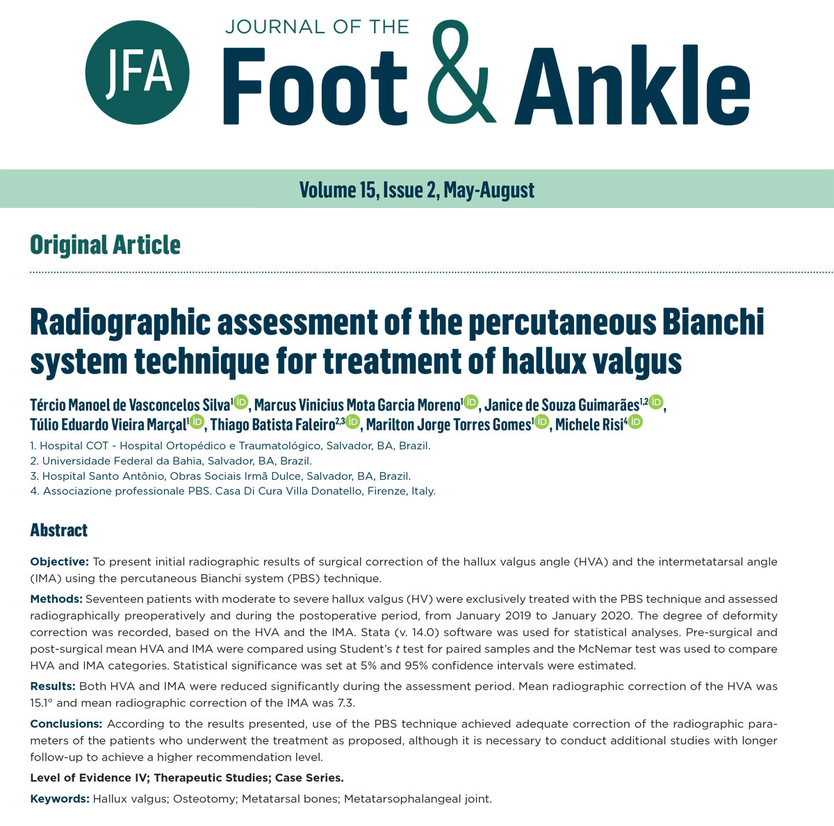 Valutazione radiografica tecnica PBS