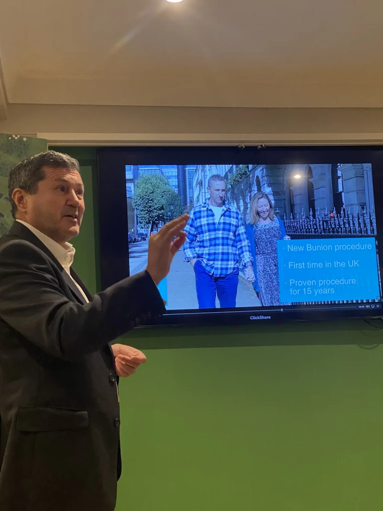 dr. bianchi lezione su tecnica PBS alluce valgo a londra